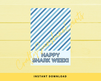 INSTANT DOWNLOAD Happy Shark Week Cookie Cards 3.5x5