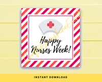 INSTANT DOWNLOAD Happy Nurses Week Square Gift Tags 2.5x2.5