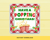 INSTANT DOWNLOAD Have A Popping Christmas Square Gift Tags 2.5x2.5