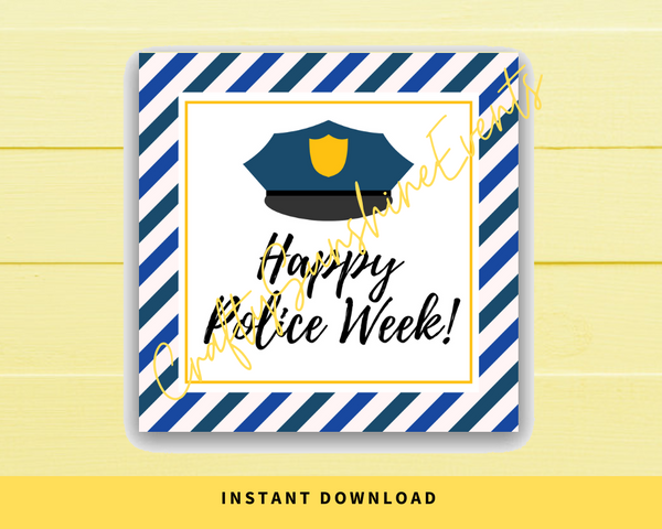 INSTANT DOWNLOAD Happy Police Week Square Gift Tags 2.5x2.5