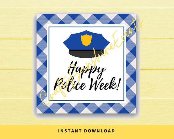 INSTANT DOWNLOAD Happy Police Week Square Gift Tags 2.5x2.5