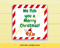 INSTANT DOWNLOAD We Fish You A Merry Christmas Gift Tags 2.5x2.5