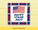 INSTANT DOWNLOAD Happy 4th Of July Square Gift Tags 2.5x2.5