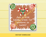 INSTANT DOWNLOAD Just A Little Holiday Treat For Someone So Sweet Square Gift Tags 2.5x2.5