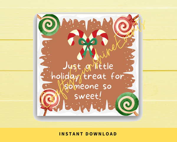 INSTANT DOWNLOAD Just A Little Holiday Treat For Someone So Sweet Square Gift Tags 2.5x2.5