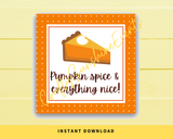 INSTANT DOWNLOAD Pumpkin Spice & Everything Nice Square Gift Tags 2.5x2.5