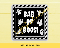 INSTANT DOWNLOAD Ghost Bag of Boos Square Gift Tags 2.5x2.5