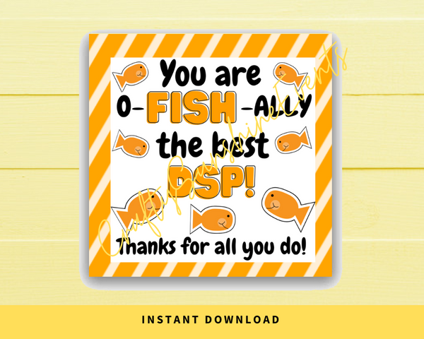 INSTANT DOWNLOAD You Are O-Fish-Ally The Best DSP Square Gift Tags 2.5x2.5