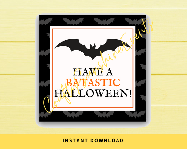 INSTANT DOWNLOAD Have A Batastic Halloween Square Gift Tags 2.5x2.5