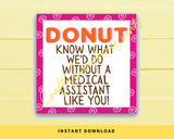 INSTANT DOWNLOAD Donut Know What We'd Do Without A Medical Assistant Like You Gift Tags 2.5x2.5