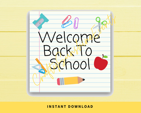 INSTANT DOWNLOAD Welcome Back To School Square Gift Tags 2.5x2.5
