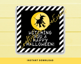 INSTANT DOWNLOAD Witching You A Happy Halloween Square Gift Tags 2.5x2.5