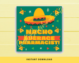 INSTANT DOWNLOAD Nacho Average Pharmacist Square Gift Tags 2.5x2.5