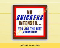 INSTANT DOWNLOAD No Snickers Intended, You Are The Best Volunteer Square Gift Tags 2.5x2.5