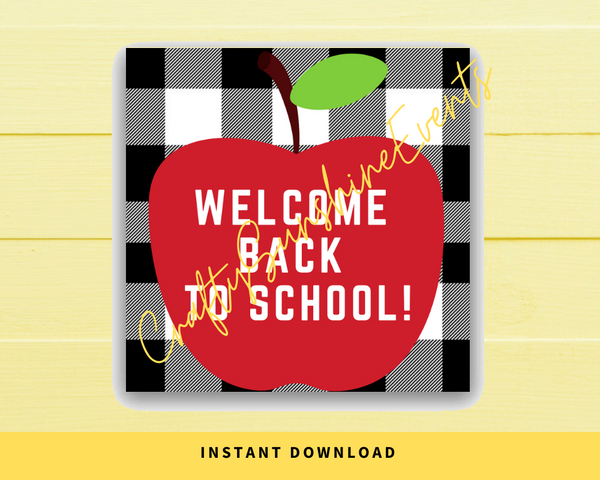 INSTANT DOWNLOAD Apple Welcome Back To School Square Gift Tags 2.5x2.5