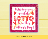 INSTANT DOWNLOAD Wishing You A Whole Lotto Love This Mother's Day Square Gift Tags 2.5x2.5
