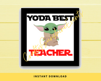 INSTANT DOWNLOAD Yoda Best Teacher Square Gift Tags 2.5x2.5