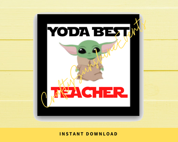INSTANT DOWNLOAD Yoda Best Teacher Square Gift Tags 2.5x2.5