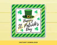 INSTANT DOWNLOAD Happy St. Patrick's Day Square Gift Tags 2.5x2.5