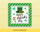 INSTANT DOWNLOAD Happy St. Patrick's Day Square Gift Tags 2.5x2.5