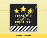 INSTANT DOWNLOAD Thank You For Being A Star Employee Square Gift Tags 2.5x2.5