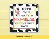 INSTANT DOWNLOAD Hope You Have A Moovelous Valentine's Day Square Gift Tags 2.5x2.5