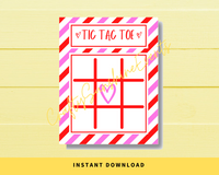 INSTANT DOWNLOAD Valentine's Day Tic Tac Toe Game Cards