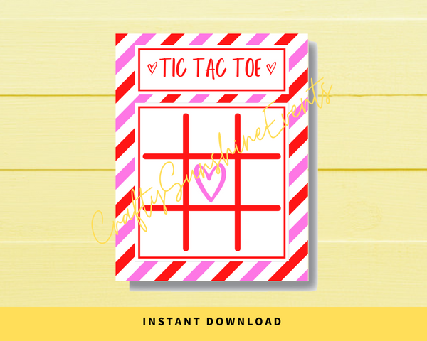INSTANT DOWNLOAD Valentine's Day Tic Tac Toe Game Cards