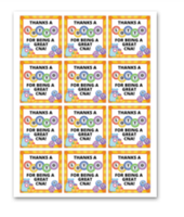 INSTANT DOWNLOAD Thanks A Lotto For Being A Great CNA Square Gift Tags 2.5x2.5