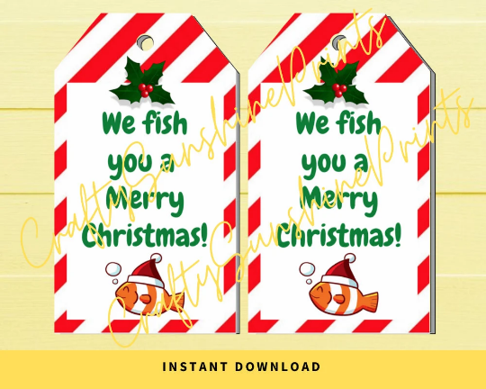 INSTANT DOWNLOAD We Fish You A Merry Christmas Gift Tags