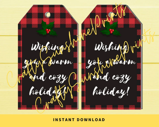 INSTANT DOWNLOAD Wishing You A Warm And Cozy Holiday Gift Tags