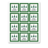 INSTANT DOWNLOAD Christmas Tree Merry Christmas Square Gift Tags 2.5x2.5