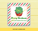 INSTANT DOWNLOAD Merry Christmas Hope Your Holidays Don't Succ Square Gift Tags 2.5x2.5