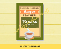 INSTANT DOWNLOAD Thank You For Being A Souper Teacher Gift Card Holder 5x7