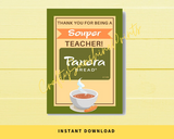 INSTANT DOWNLOAD Thank You For Being A Souper Teacher Gift Card Holder 5x7