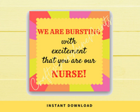 INSTANT DOWNLOAD We Are Bursting With Excitement That You Are Our Nurse Square Gift Tags 2.5x2.5