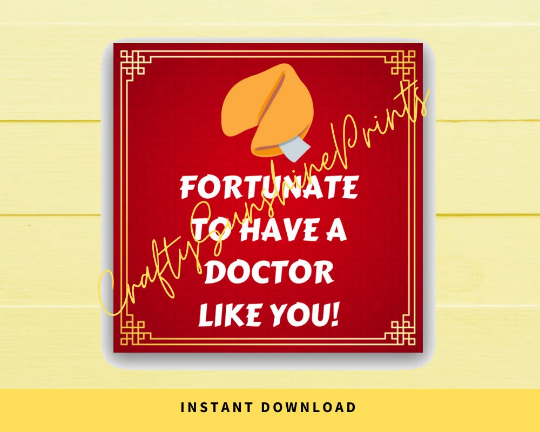 INSTANT DOWNLOAD Fortunate To Have A Doctor Like You Square Gift Tags 2.5x2.5