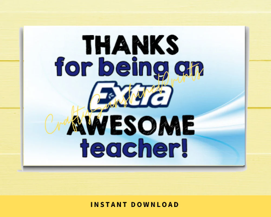 INSTANT DOWNLOAD Thanks For Being An Awesome Teacher Gift Tags 4x2.5