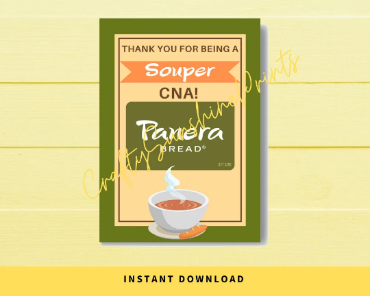 INSTANT DOWNLOAD Thank You For Being A Souper CNA Gift Card Holder 5x7