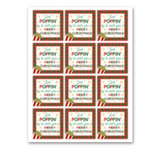 INSTANT DOWNLOAD Just Poppin' By To Wish You A Merry Christmas Square Gift Tags 2.5x2.5