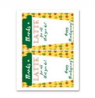 INSTANT DOWNLOAD Thanks A Latte For All That You Do Happy Thanksgiving Gift Card Holder 5x7