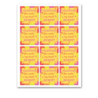INSTANT DOWNLOAD Valentine You Make My Heart Burst Square Gift Tags 2.5x2.5