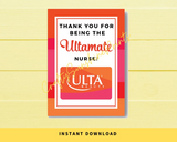 INSTANT DOWNLOAD Thank You For Being The Ultamate Nurse Gift Card Holder 5x7