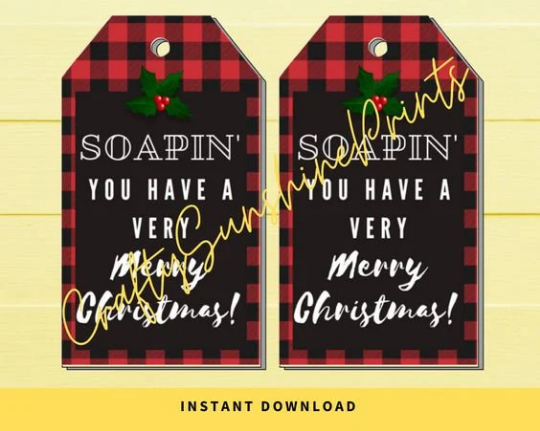 INSTANT DOWNLOAD Buffalo Soapin' You Have A Very Merry Christmas Gift Tags