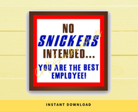 INSTANT DOWNLOAD No Snickers Intended, You Are The Best Employee Square Gift Tags 2.5x2.5