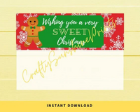 INSTANT DOWNLOAD Gingerbread Wishing You A Very Sweet Christmas Favor Bag Toppers