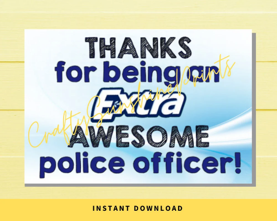 INSTANT DOWNLOAD Thanks For Being An Awesome Police Officer Gift Tags 4x2.5