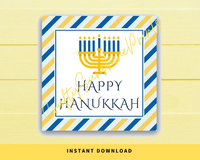 INSTANT DOWNLOAD Happy Hanukkah Square Gift Tags 2.5x2.5
