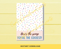 INSTANT DOWNLOAD Here's The Scoop You're The Coolest Cookie Card 3.5x5