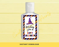 INSTANT DOWNLOAD Witching You A Happy Halloween Hand Sanitizer Labels